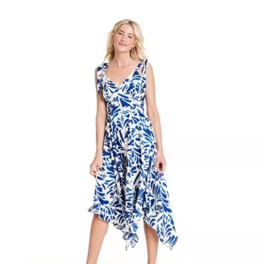 Alexis midi asymmetrical hem dress